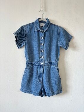 Abrand Jeans hort Coverall Romper Blue Size 8 NWOT